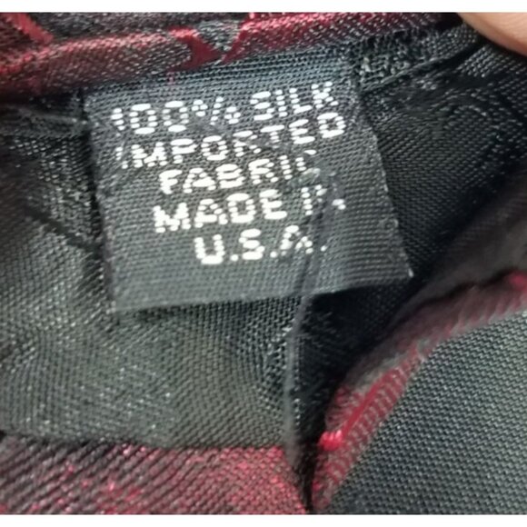 Murano Mens Tie Italia Silk Tie Red Black Geometric Design 58" Long Made in USA - Picture 4 of 6